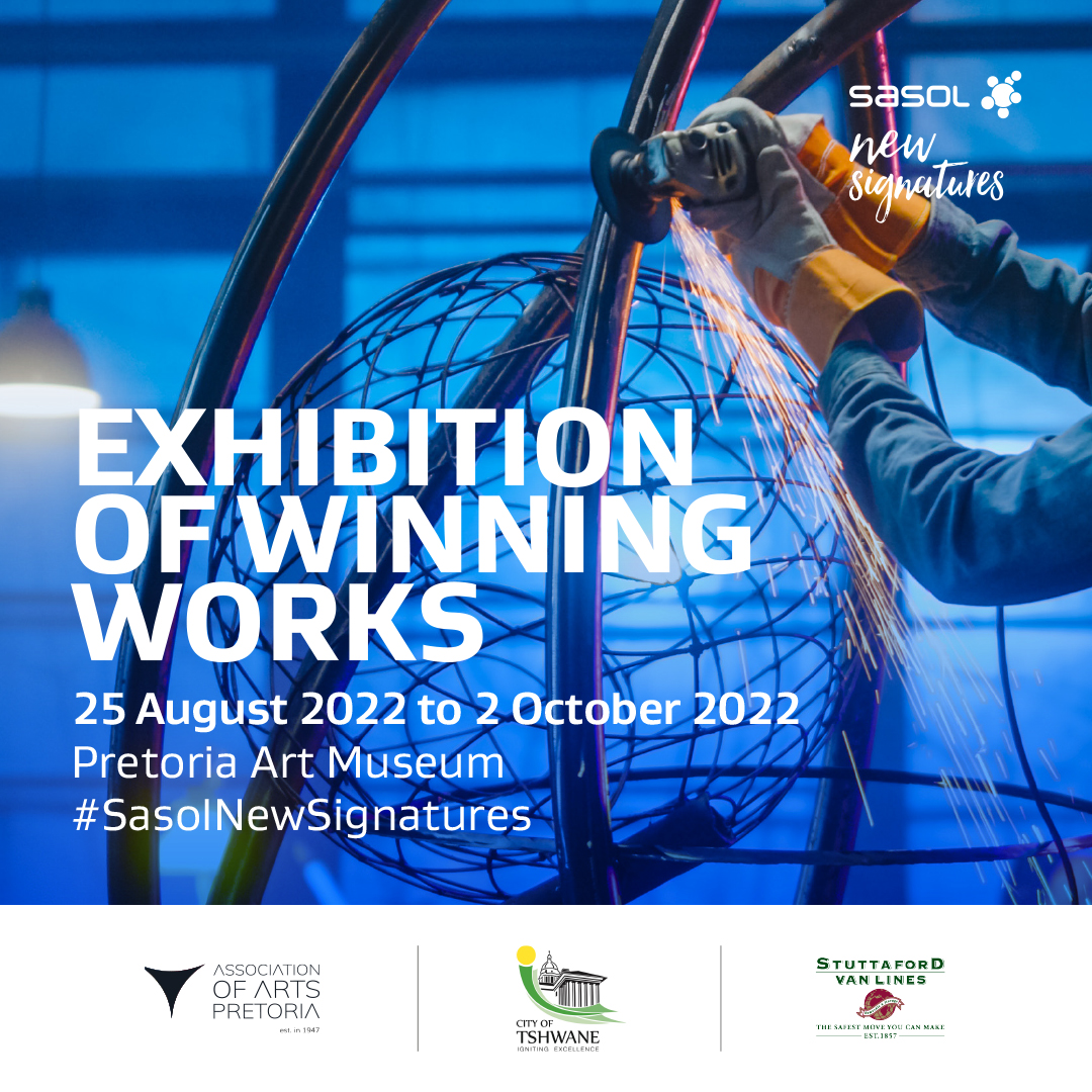 2022 #SasolNewSignatures exhibition and a solo exhibition by Andrea du Plessis <a href="/PtaArtMuseum/">Pretoria Art Museum</a>, 
25 Aug - 2 Oct.
Live stream opening event: Wed, 24 Aug at 12:00
Facebook:   facebook.com/events/3425263… 
or
YouTube:   youtube.com/c/sasol
More info: #SasolNewSignatures