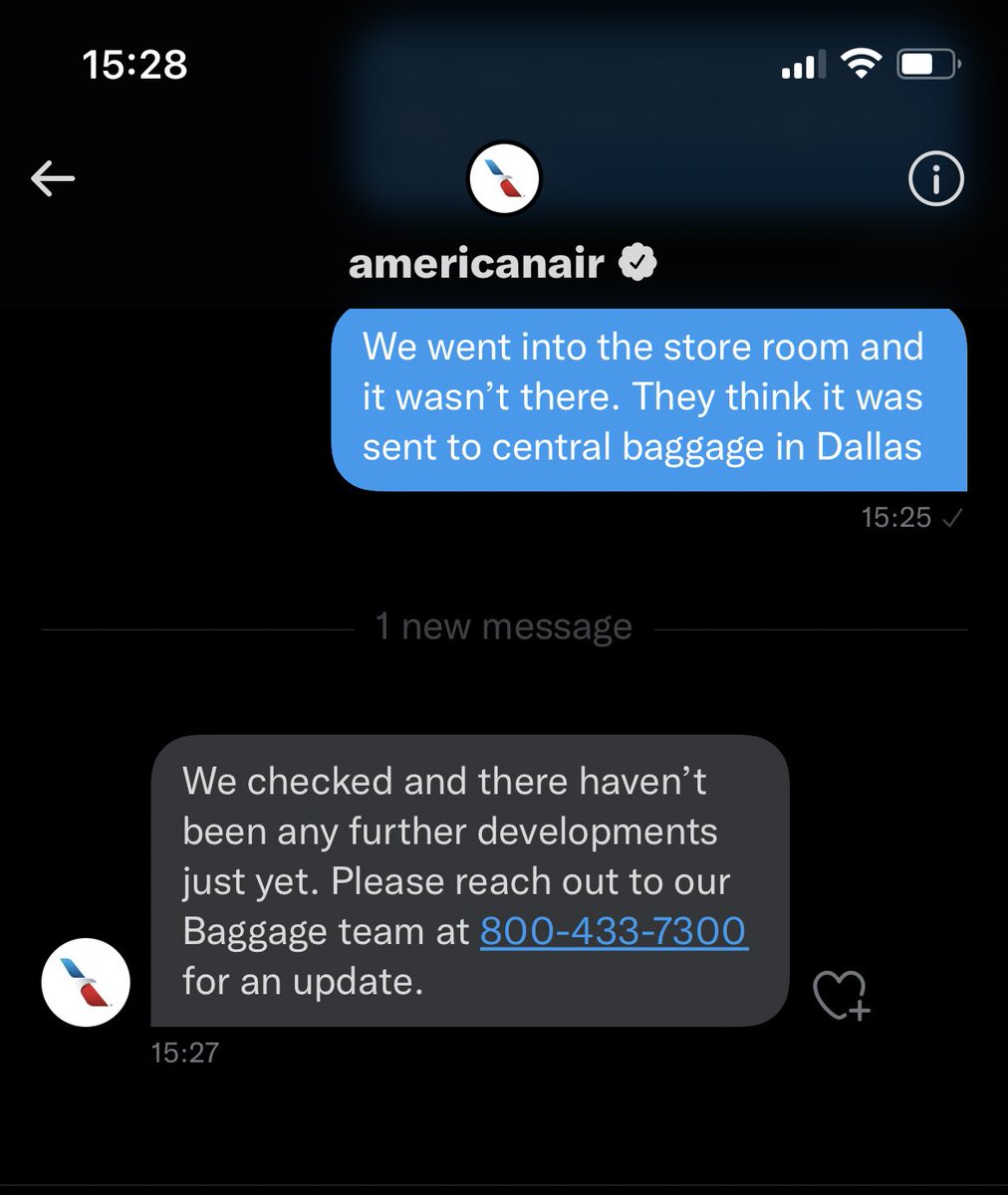 Thank you for this incredible response! I will gladly provide the tracking details to anyone on Twitter and they will provide me with the exact same response! <a href="/AmericanAir/">americanair</a> #lostbag #AmericanAirlines #CustomerService #lazy #resultsday2022