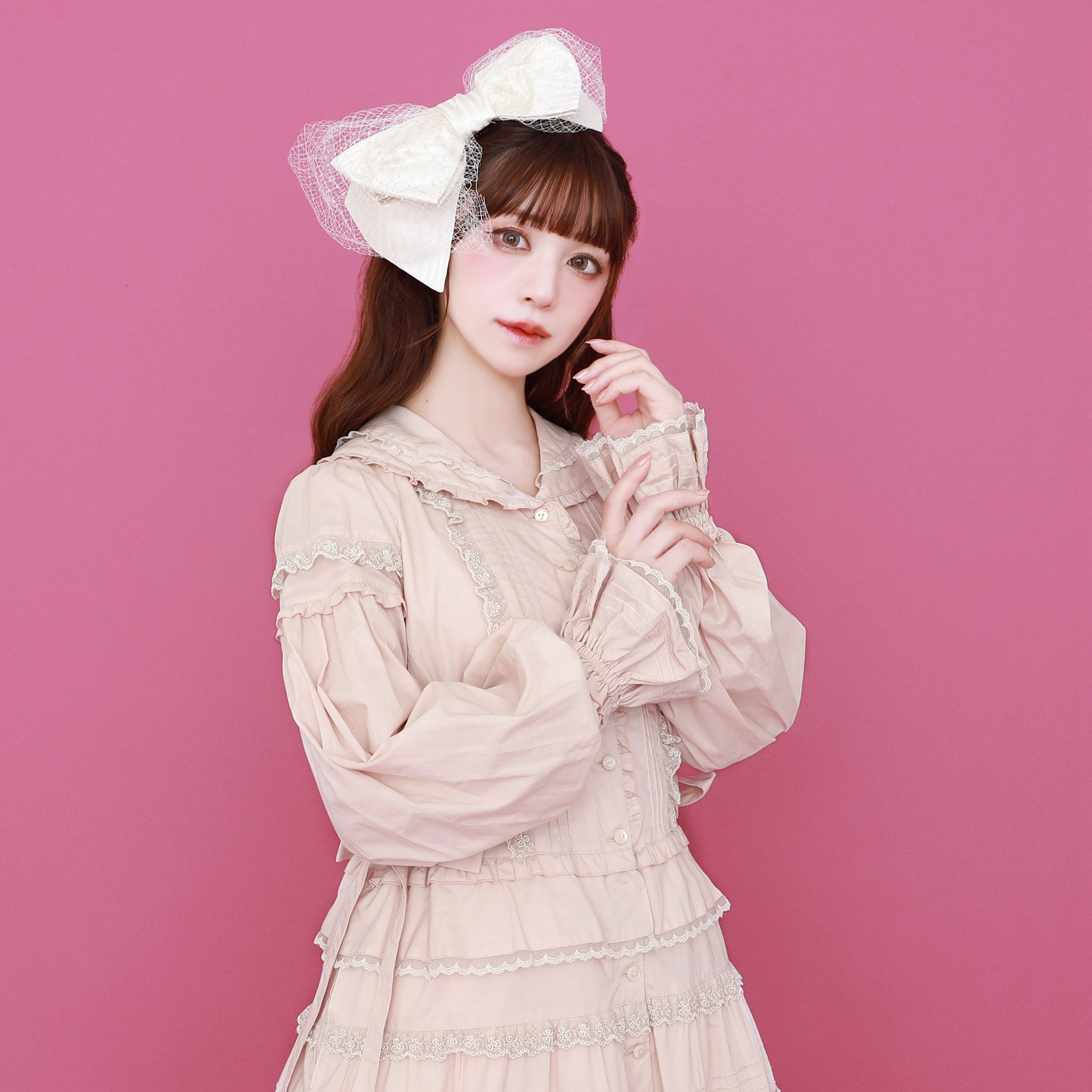 メロディバスケットFlower petal dress ピンク