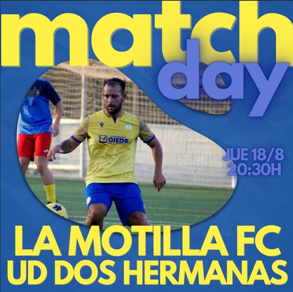 LaMotillaFC1994's tweet photo. ¡𝑫𝑰𝑨 𝑫𝑬 𝑷𝑨𝑹𝑻𝑰𝑫𝑶 💛!
🆚️ @UD_DosHermanas
🕣 20:30h - JUE 18/8
🏟 Estadio Andrés Albarrán - La Motilla
📊 Pretemporada
🎫 Entrada gratuita.
#ForzaMotilla 💛💙✈️ https://t.co/d87Xe6iWea