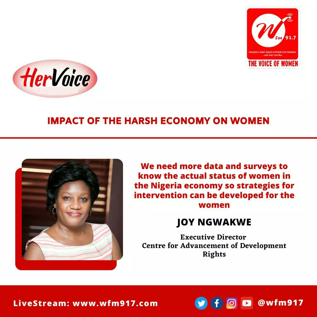 wfm917's tweet photo. Impact of the harsh economy on Women with Joy Ngwakwe
#HerVoice...condemns all forms of discrimination against women and girls.
@ActionAidNG
#HerVoice
#shematter
#NigeriaWomenMatter
#impact
#unbiased
#2023elections
#women
#womenradio https://t.co/JT6zhyf2hA