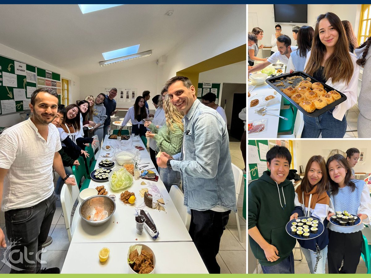 ATCSchools's tweet photo. Why study abroad? 
So you can meet people from around the world😀
Here are our students in ATC Bray enjoying lunch together, sharing food from their own country🌍
@MEI_Ireland @qualityenglish @BeautifulBray 
#studyabroad #internationalfriends #atcschools #atcexperience https://t.co/Re8RFqnKMN