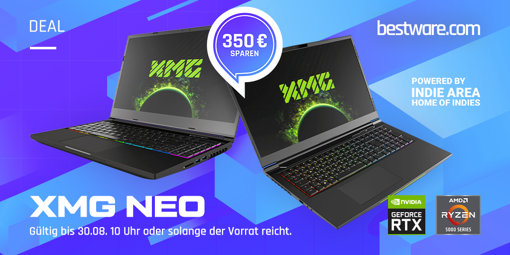 bestwarecom's tweet photo. 🧐 Testsieger gefällig? 🤓
Sicher Dir jetzt das #XMG NEO 15 (E21) oder das XMG NEO 17 (E21) mit satten 350 € Rabatt bei den #GamescomDeals!
🖱️ Hier zuschlagen: https://t.co/089ELZ4mZ8
#bestware #gamescom #xmg #xmgneo #xmgneo15 #xmgneo17 #gaming #gaminglaptop #gamingnotebook https://t.co/sjlhJJtVKW