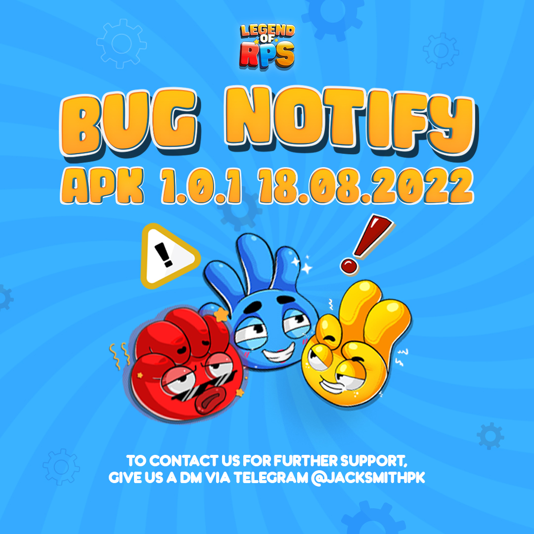legend_rps's tweet photo. ⚠️BUG NOTIFY - APK 1.0.1 VERSION 18.08.2022⚠️ 

Kindly be noticed that there are still some bugs during APK 1.0.1 on 18.08.2022, including:

👉 Swap function error 
👉 Withdraw function error 
👉 Occasional misfunction in Wallet Connect 
👉 Slowness in PvP Match-pairing https://t.co/3yMajQEHJ5