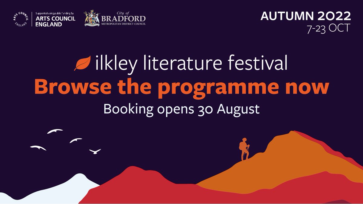 ilkleylitfest's tweet photo. The wait is over! The #ILF22 programme is out today and we are so incredibly excited to show you the line up of incredible authors we have joining us this autumn 🤩

Browse the full programme here: https://t.co/nlPk3CcgJQ https://t.co/XO5IF3f7lO