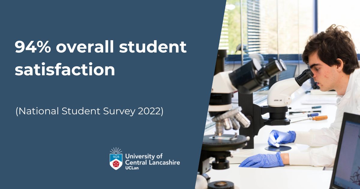 Thinking about applying for a Forensic Science course?

We achieved 94% overall student satisfaction in our BSc (Hons) Forensic Science and BSc (Hons) Forensic Science &amp; Anthropology course.

Call our Clearing hotline on 01772 830777 📱