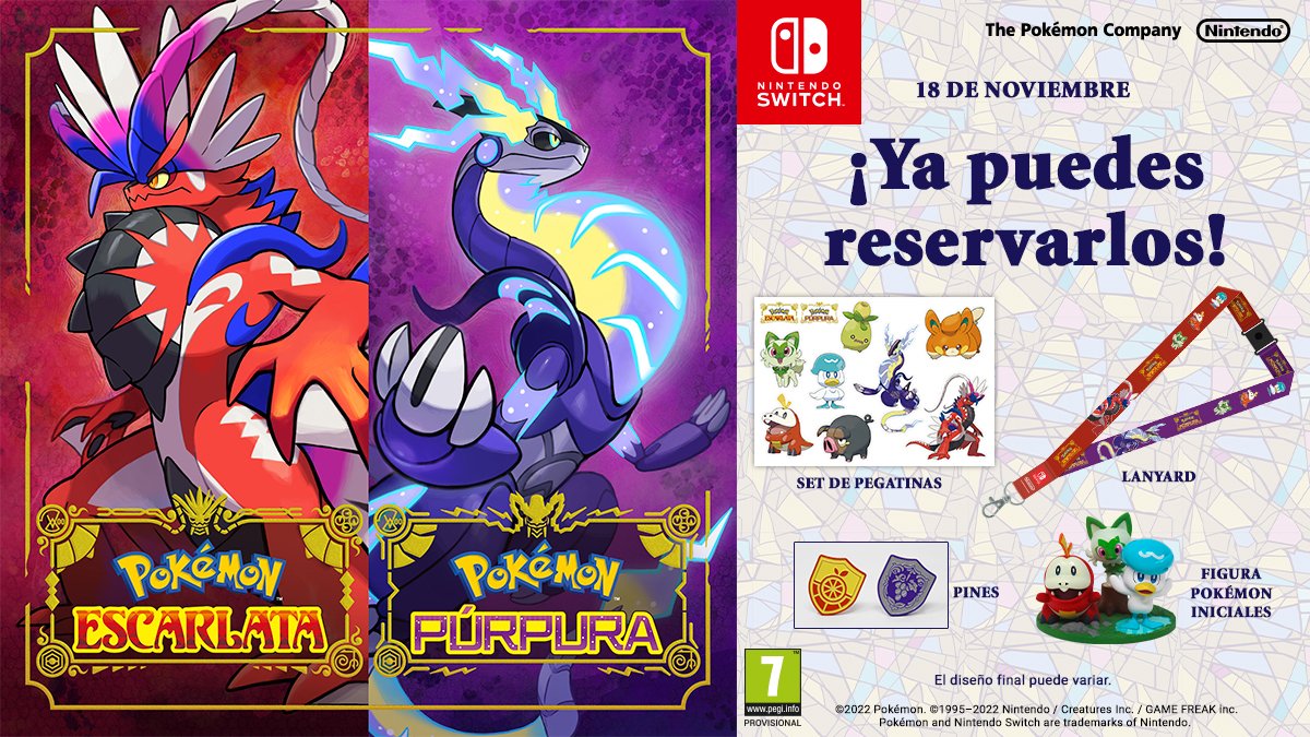 Nintendo Pegatinas Pokémon Escarlata/Púrpura