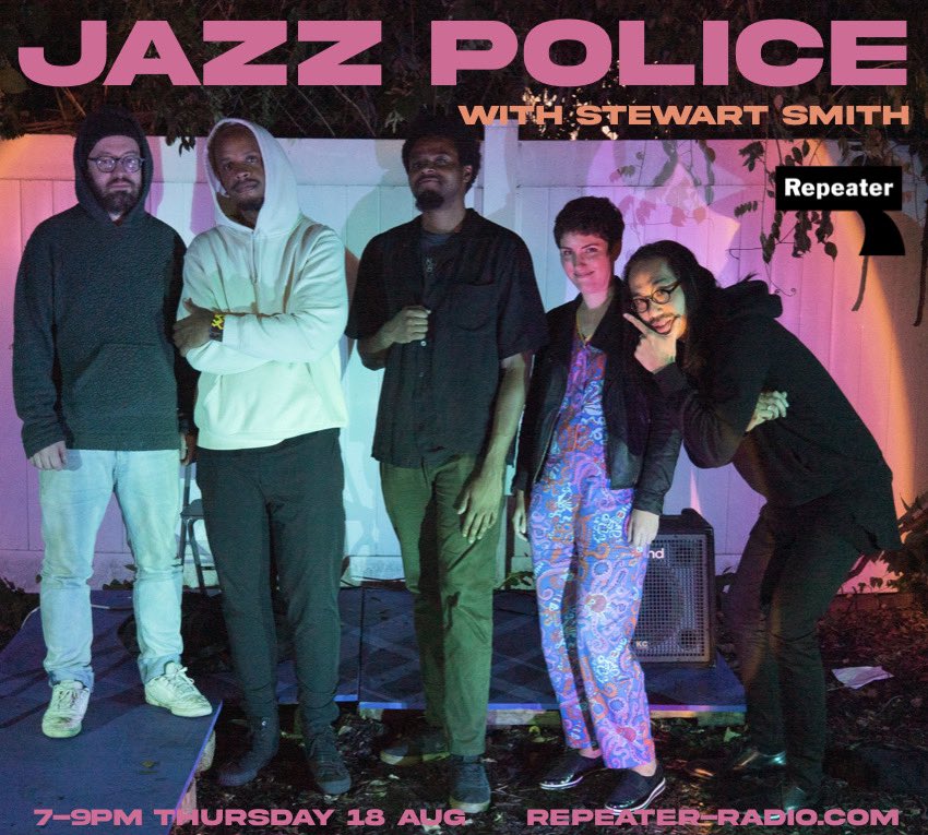 Jazz Police returns to @Repeater_Radio tonight at 7pm GMT for 2 hours of mindblowing music beyond category! @tusk_music @2toph @577Records @PiRecordings @astspiritsrec @relativepitch1 @AllBlackEdition @espdisk
