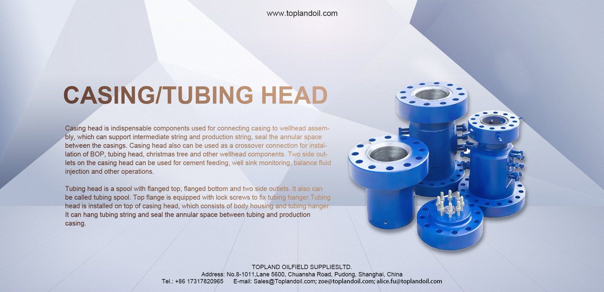 OilTopland's tweet image. Oilfield Wellhead Equipment tools drilling spool #CasingHead #TubingHead #API6A #API6B  
welcome to view: toplandoil.com  #Topland ONE-STOP oilfield spares supply center