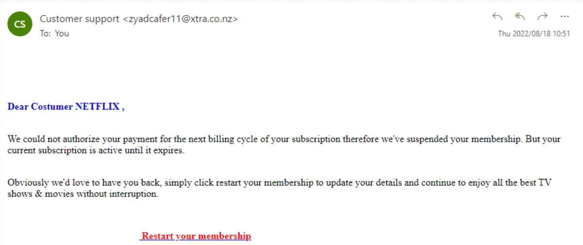 "Dear Costumer"?? 
Yeah sure, I'll give you my bank details!