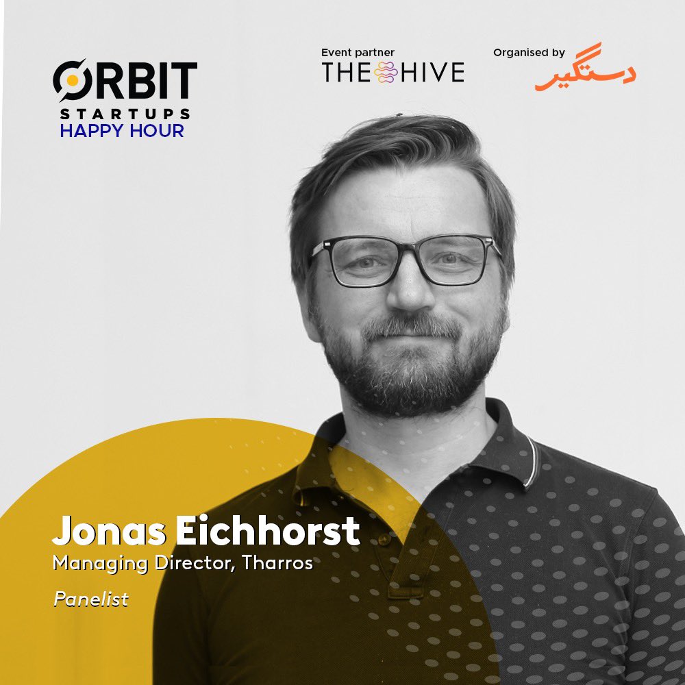 Our final speaker for <a href="/OrbitStartups/">Orbit Startups</a> Happy Hour with <a href="/dastgyr/">Dastgyr</a> is… 🥁

The brilliant <a href="/jonas_eichhorst/">Jonas Eichhorst</a> 😎

Jonas is an avid early-stage investor and advisor. 

He is also the Executive Chairman at <a href="/bykeapk/">Bykea - Moving People & Parcels</a> 🙌🏽🙌🏽

We’re excited to hear his thoughts on the VC landscape of Pakistan!