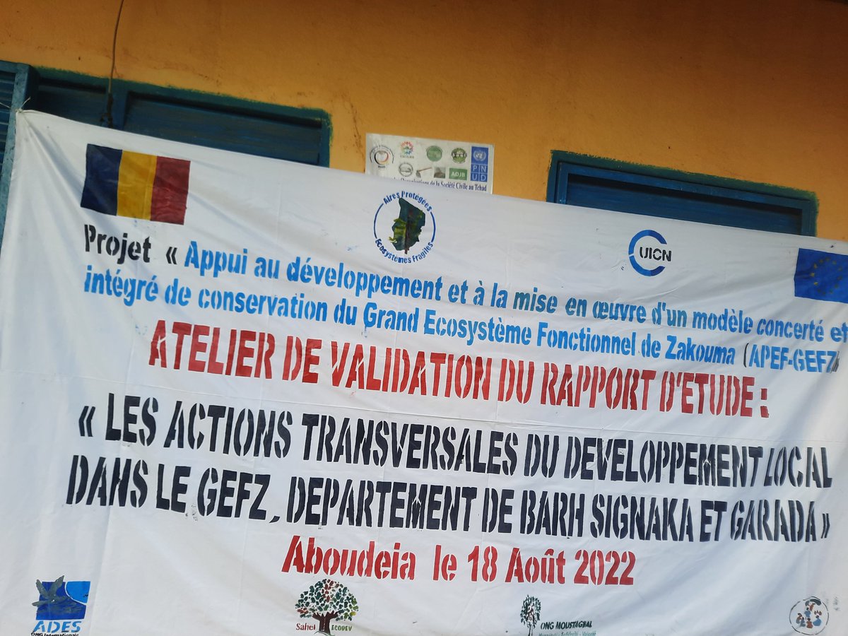 Atelier de validation du rapport d'étude: les actions transvrrsales du développement local dans le GEFZ,Départements de Barh-Signaka et Garada,ce 18 août 2022 á Aboudeïa.Cet atelier est organisé par Moustagbal membre du Consortium UICN.<a href="/UICN/">sharon turnbo</a> <a href="/ApefProgramme/">Programme APEF</a> <a href="/KainderN/">Ndom KAINDER N.</a> <a href="/BremeBarka/">Barka A. BRÉMÉ</a>