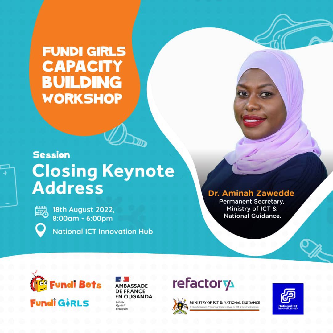 We cordially welcome you today at <a href="/InnovationHubUg/">National ICT Innovation Hub</a> for the <a href="/FundiGirls/">Fundi Girls</a> building capacity in partnership with <a href="/FrenchEmbassyUg/">France in Uganda 🇫🇷🇺🇬</a>  &amp; @refactory_ug 
#STEMforHer
