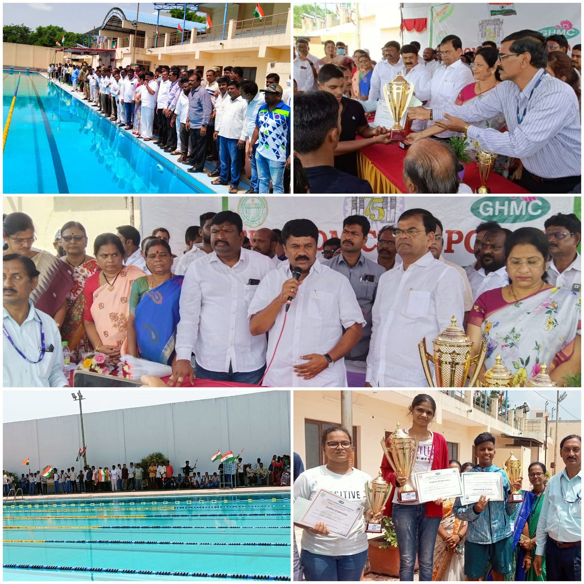 Vajrosavalu: Swimming conducted n prizes distributed to winners by Hon Min for AH n Cinpy   Hon MLA s Ambt,  Msrd,  Hon Corprs Ambt , Kguda, Baghambt, Ex Corprs, ZC SZ, GHMC  Coaches,  n others attended the prog. Prizes for Rolller skating. 
@KTRTRS <a href="/GHMCOnline/">GHMC</a> <a href="/CommissionrGHMC/">Commissioner GHMC</a>