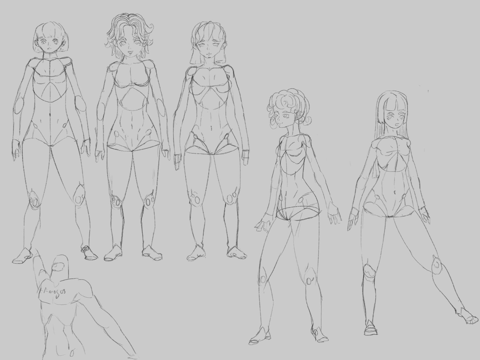 Girls full body bases  Anime Bases INFO Standing female poses outline and  color thinking