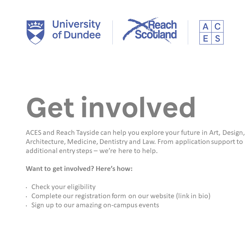 Calling all partner schools! ACES and Reach Tayside eligibility criteria have EXPANDED - hurrah! <a href="/PerthHighSchool/">Perth High School</a> <a href="/phsart_design1/">Perth High Art Dept</a> <a href="/PitlochrySchool/">Pitlochry HighSchool</a>
<a href="/st_johnsacademy/">St John's RC Academy</a> <a href="/TheCSoA/">The Community School of Auchterarder</a> <a href="/LIFTOFF2tweet/">LIFT OFF</a>
