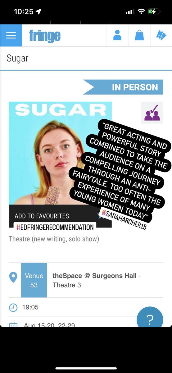 Too see all our #edfringe recommendations, check out our Instagram [LemonSqzProd] and see our Highlights for ‘Shows We See’

This one is a cracker… <a href="/SugarThePlay/">Sugar</a>