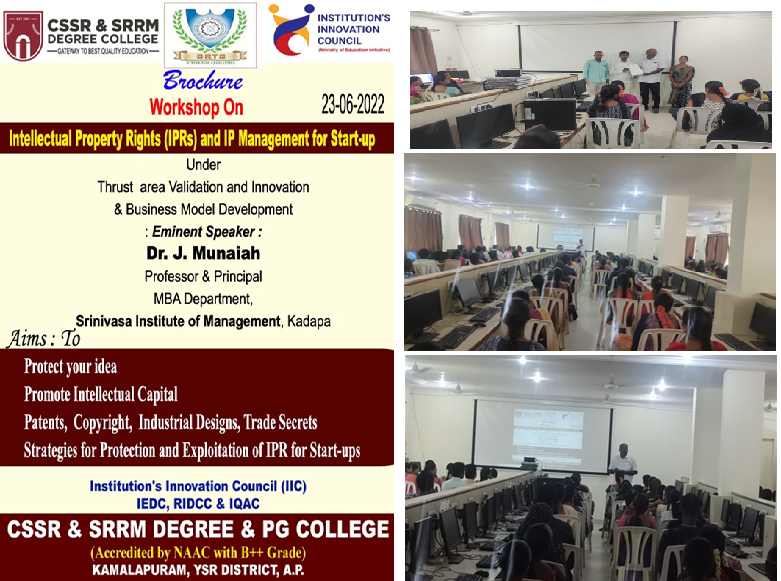 CSSRANDSRRMDC's tweet photo. Workshop on Intellectual Property Rights and IP 
Management for startups https://t.co/27AEFghnJX