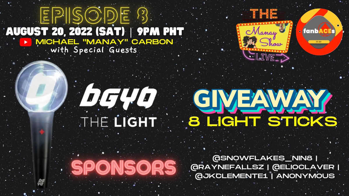 michaelcarbon's tweet photo. GRABE! 8 LIGHT STICKS TO BE GIVEN AWAY THIS SATURDAY!
Super duper mega thank you sa ating mga generous na ACEs for these blessings!
ACEs, let us spread the word & see you on Saturday!
TURN ON NOTIF HERE: https://t.co/9SCQg8QK7s
#TMSLEp8 #BGYO @bgyo_ph https://t.co/dSoDqc85VR