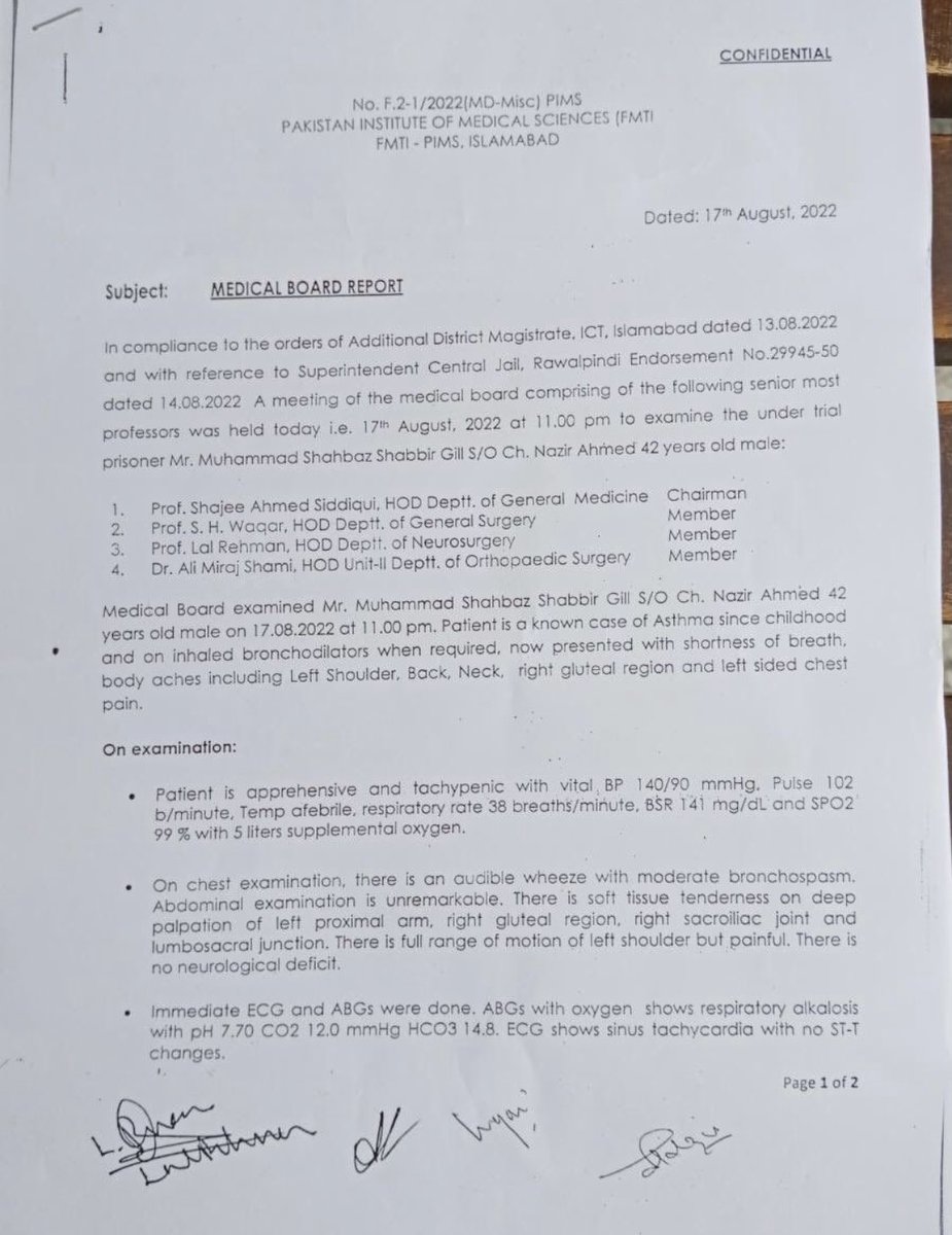 HamidMirPAK's tweet photo. Medical report of Shehbaz Gill done by PIMS doctors proved that they performed their duties honestly. They made it clear that gluteal region and many other parts of body were not normal. https://t.co/s3aksUXYC7