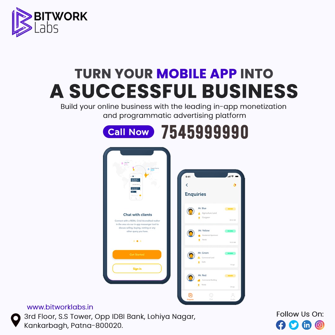 BitworkLabs's tweet image. A mobile app can give you much revenue, to know more about it contact the professionals of Bitwork Labs. 
#bitworklabs #hospital #management #software #softwaredeveloper #hospitality #softwaredevelopment #hospitalmanagementsoftware #app #development #mobile_app_development