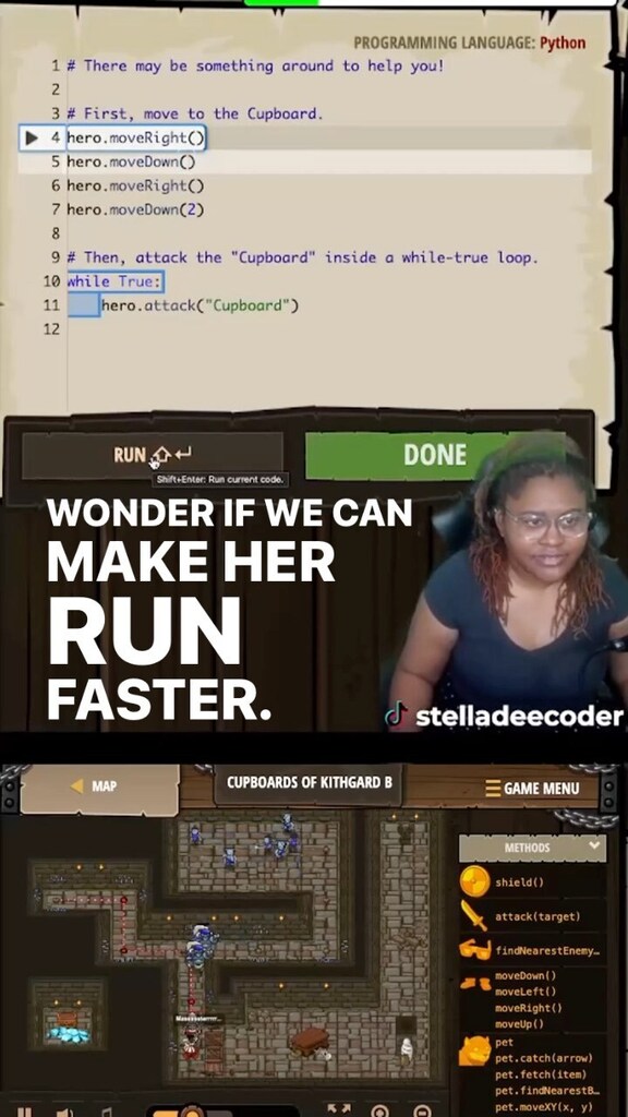 namastelladee's tweet photo. #blackcoders #coding #codergirl #codecombat #learndatascience #codingchallenge #codinglife #datascientist #learnpython #codecombat https://t.co/V9L4vd77Qw