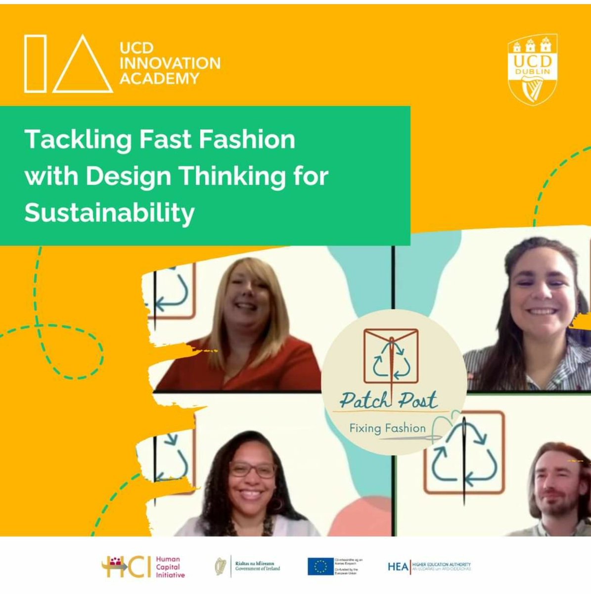 Read how a student team from the Graduate Diploma in Design Thinking for Sustainability launched their own micro business to tackle fast fashion. 

Interested in learning more? Applications open for our September class.

To read more visit: innovationacademy.ie/stories/tackli…