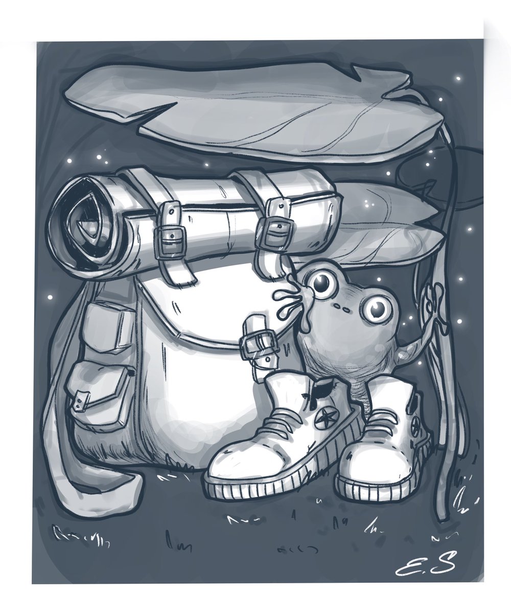 ms_LoryS's tweet photo. #augustadventures2022 #illustration #sketch 
journey / frog https://t.co/6WytHaHbNM