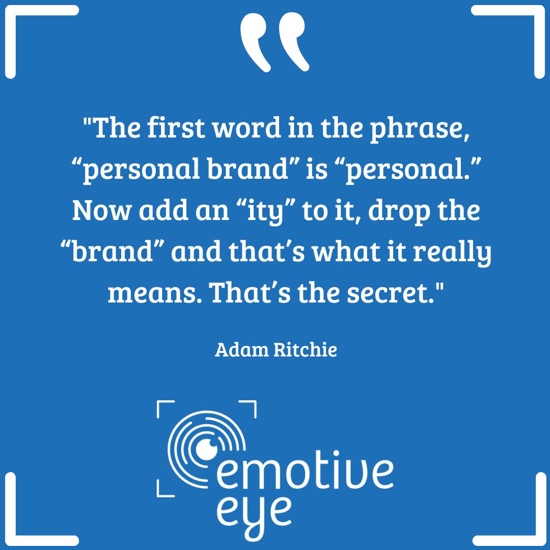 This quote from branding guru Adam Ritchie perfectly sums up exactly what a personal brand is all about!