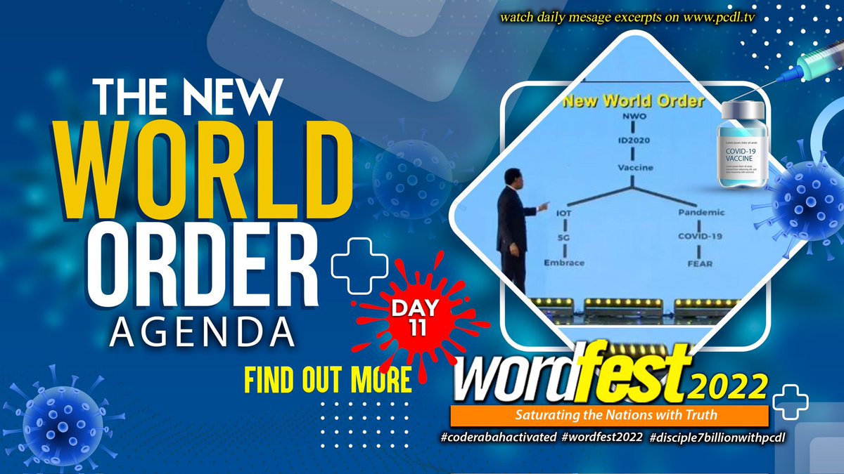 LibraryPastor's tweet photo. Join today's episode of the ongoing "WordFest 2022" as Pastor Chris shares on The New World Order.
Log in to https://t.co/OAuUe7QNON to participate.
#pcdl
#wordfest2022
#ispreadtruth
#TruthPrevails
#wordfortoday https://t.co/2JP6vmNrNc