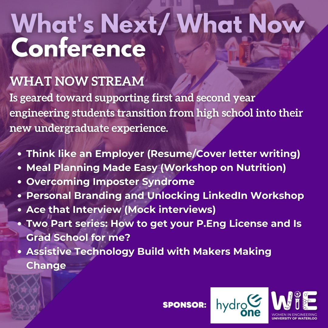 We are excited to announce that registrations for our annual What’s Next/ What Now Conference sponsored by Hydro-One will open on August 18th, 2022! Continue reading and visit our website uwaterloo.ca/whats-next-wha… for information about registration and more.
#wnwn2022