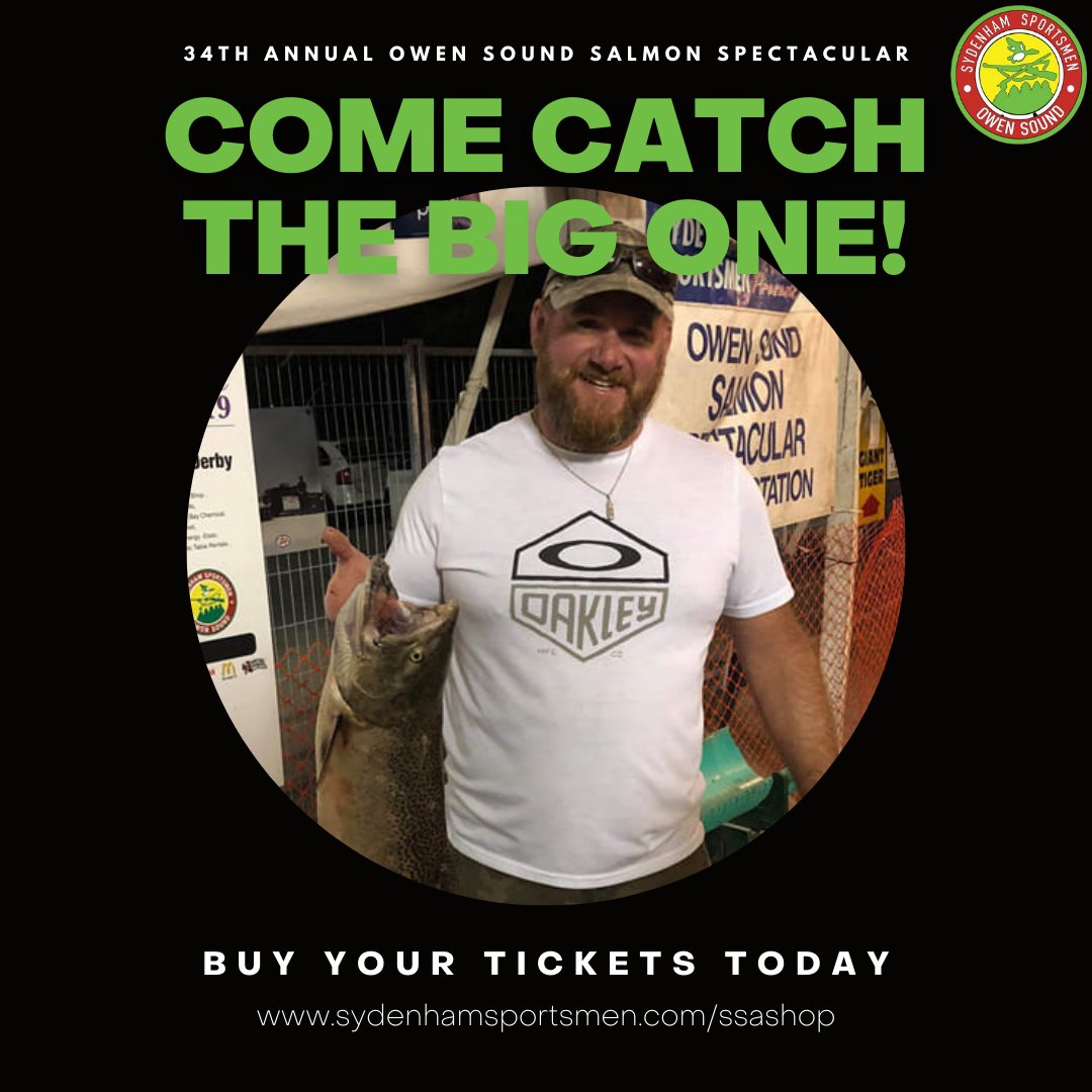 Buy #owensoundsalmonspectacular Derby tix now - sydenhamsportsmen.com/ssashop/

#sydenhamsportsmen #salmonfishing #greybruce #ontariofishing #ontariofestival #owensound #greybrucecounty #ontario #angler #georgianbay #fishing #lakehuron #greatlakes #fish #fishingaddict