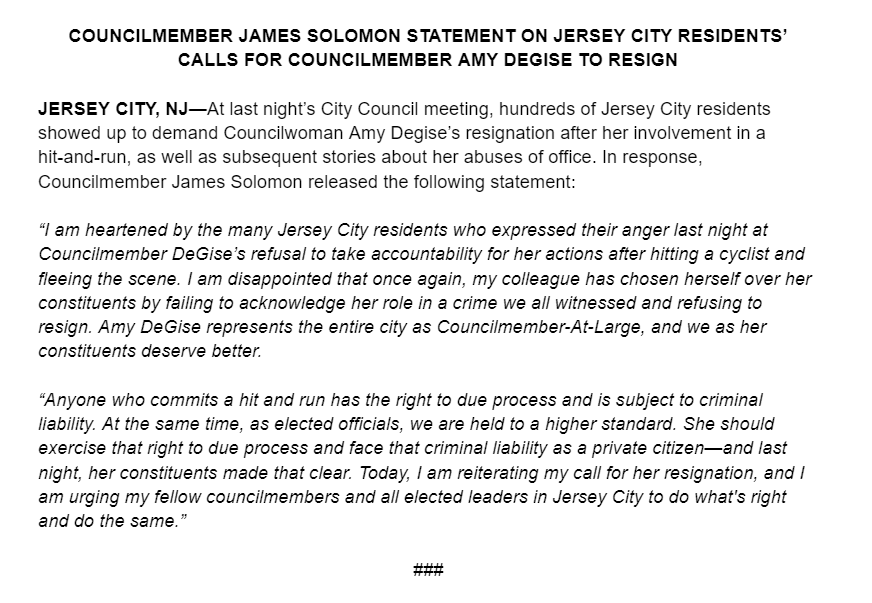 My statement on last night's council meeting.