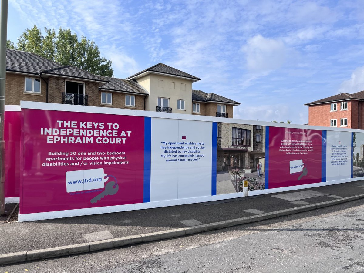 A building site may not be the prettiest of views but we have done our best to put our (hot pink) stamp on it! 
It's so exciting to see our new development, in the heart of Mill Hill East, start to come to life. Find out more about the development at: jbd.org/hous.../locati…