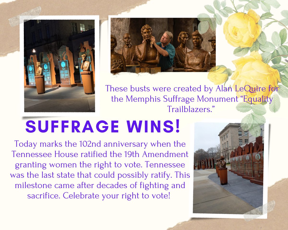 TNSuffrageTrail's tweet photo. #votesforwomen #suffragemonuments #Memphis #Tennessee #Perfect36 https://t.co/icLoKL1A11