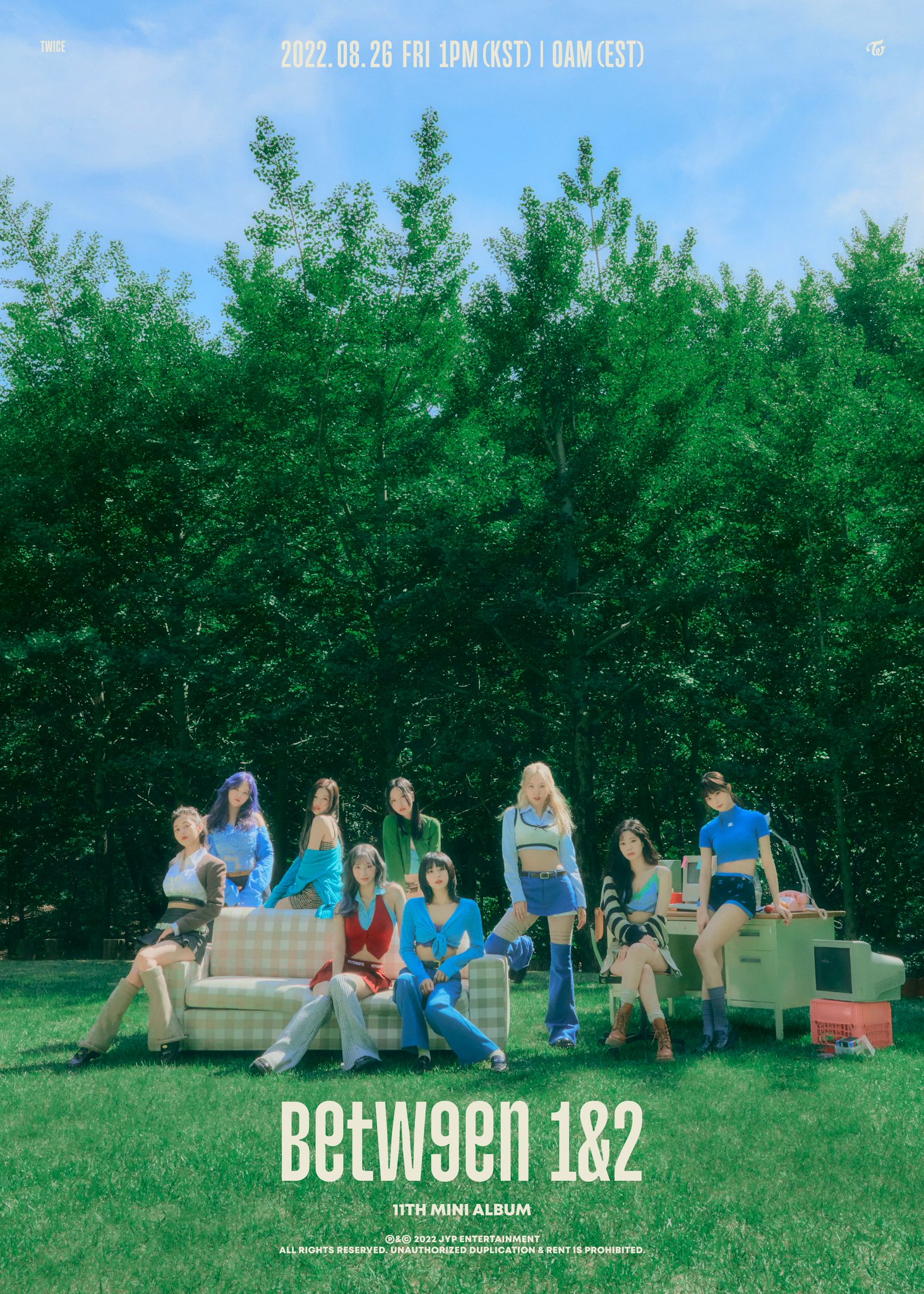 TWICE on X: TWICE 11TH MINI ALBUM BETWEEN 1&2 Release on 2022.08.26 FRI  1PM KST/0AM EST Worldwide Pre-order Starts 2022.07.26 TUE 1PM KST/0AM EST # TWICE #트와이스 #BETWEEN1and2 #ThankYouONCE #ForeverWithONCE   / X