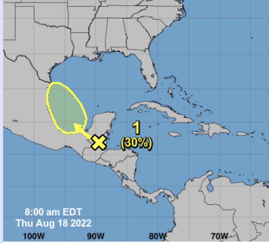 MauroMoralesMtz's tweet photo. Ya con 30% de probabilidad ciclónica, la zona de inestabilidad se mueve hacia la bahía de #Campeche. Veamos mañana. https://t.co/e99OJ8gTXE