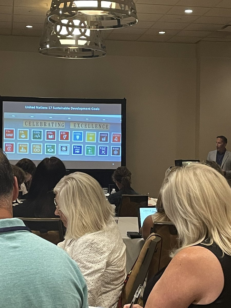 #LeadingForward22 
At my first #Ignite session with <a href="/DrBrochu/">Yvan Brochu</a> 
sharing school vision with focus on student voice and UN Sustainable Development Goals #SDGs 
“Begin with the strong and not the wrong. 
Avoid nostalgia and utopia.”