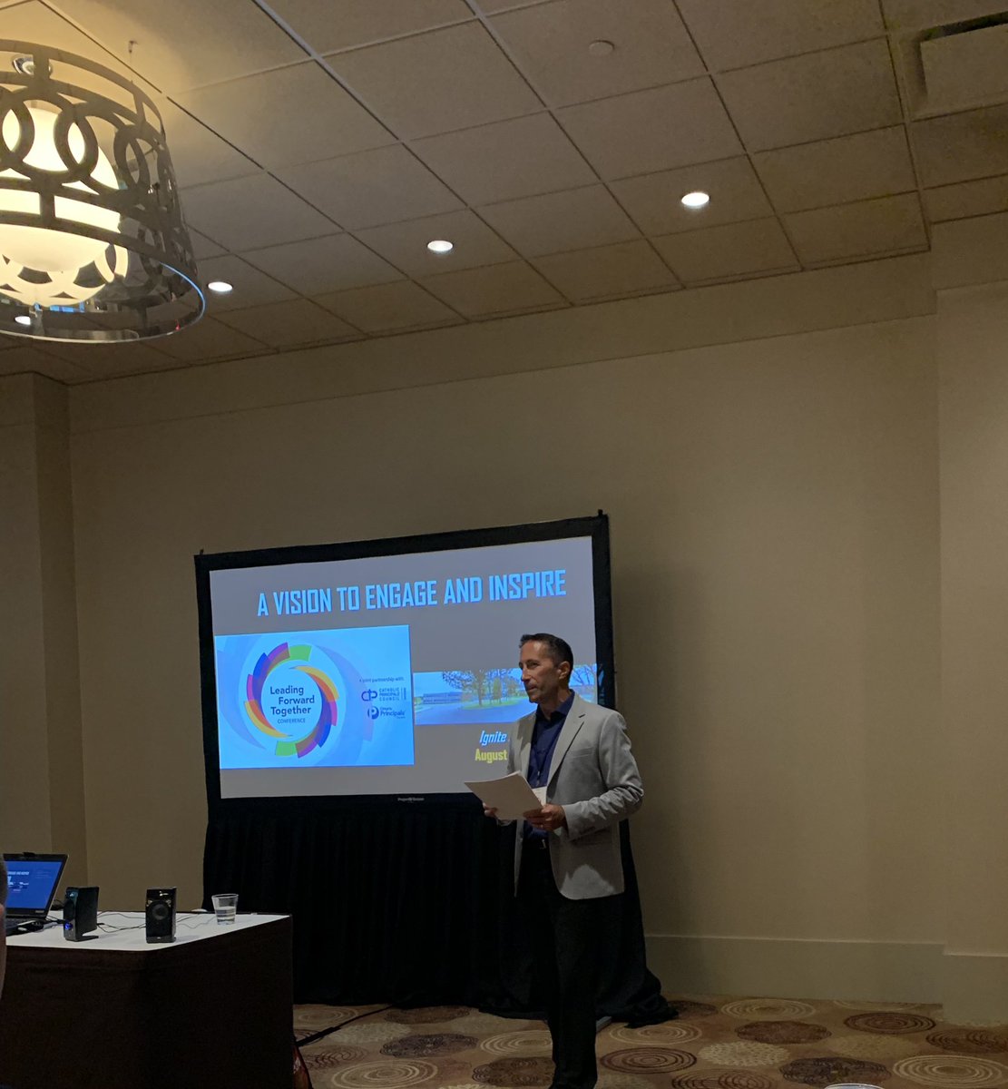 Grand Erie Principal Yvan Brochu sharing his vision to engage and inspire at the Leading Forward Together conference. <a href="/DrBrochu/">Yvan Brochu</a> <a href="/GEDSB/">Grand Erie District School Board</a> <a href="/OPCouncil/">Ontario Principals' Council</a> #LeadingForward22