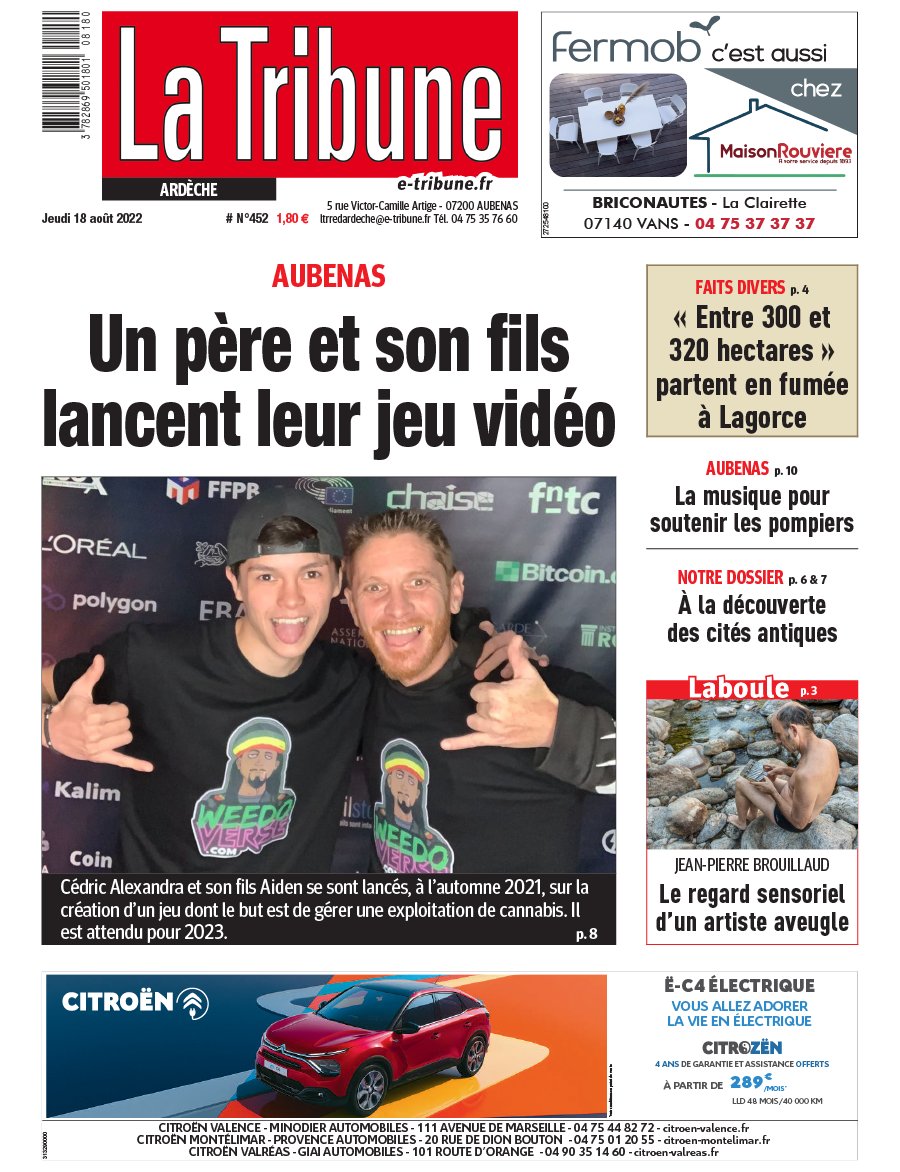 Un Grand Merci à <a href="/LaTribune/">La Tribune</a> #Ardèche pour cette couv. de Magazine
A big thanks to La Tribune Magazine for this Cover Page about WeedoVerse Project.
1 month left to join our IGO
#PlayToEarn #Cryptocurrency #WeedoVerse #WeedLovers #CannabisNews #blockchaingames #web3 #franceNFT