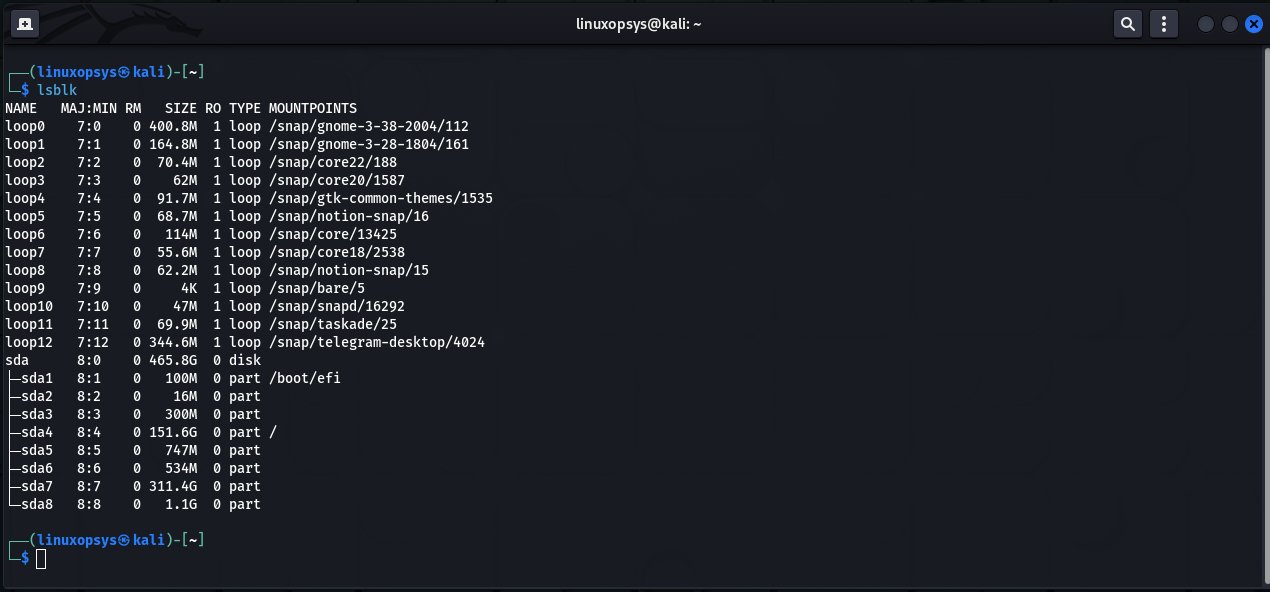 Linuxopsys on Twitter "[18] lsblk Lsblk is used to display information