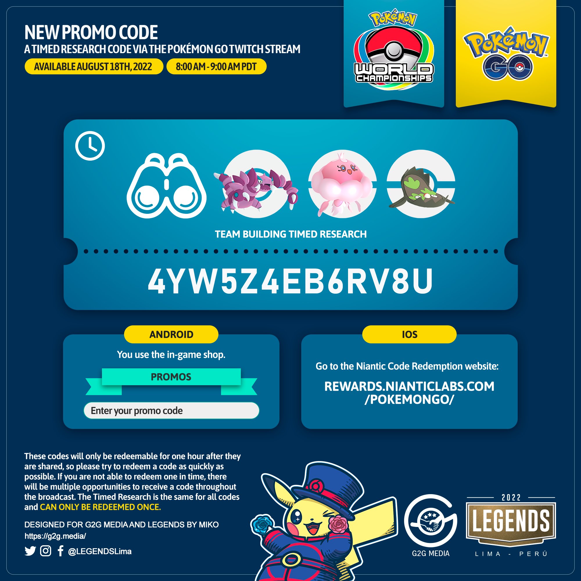 Redeem this Code!! For Legendary Pokemon Research In Pokemon Go