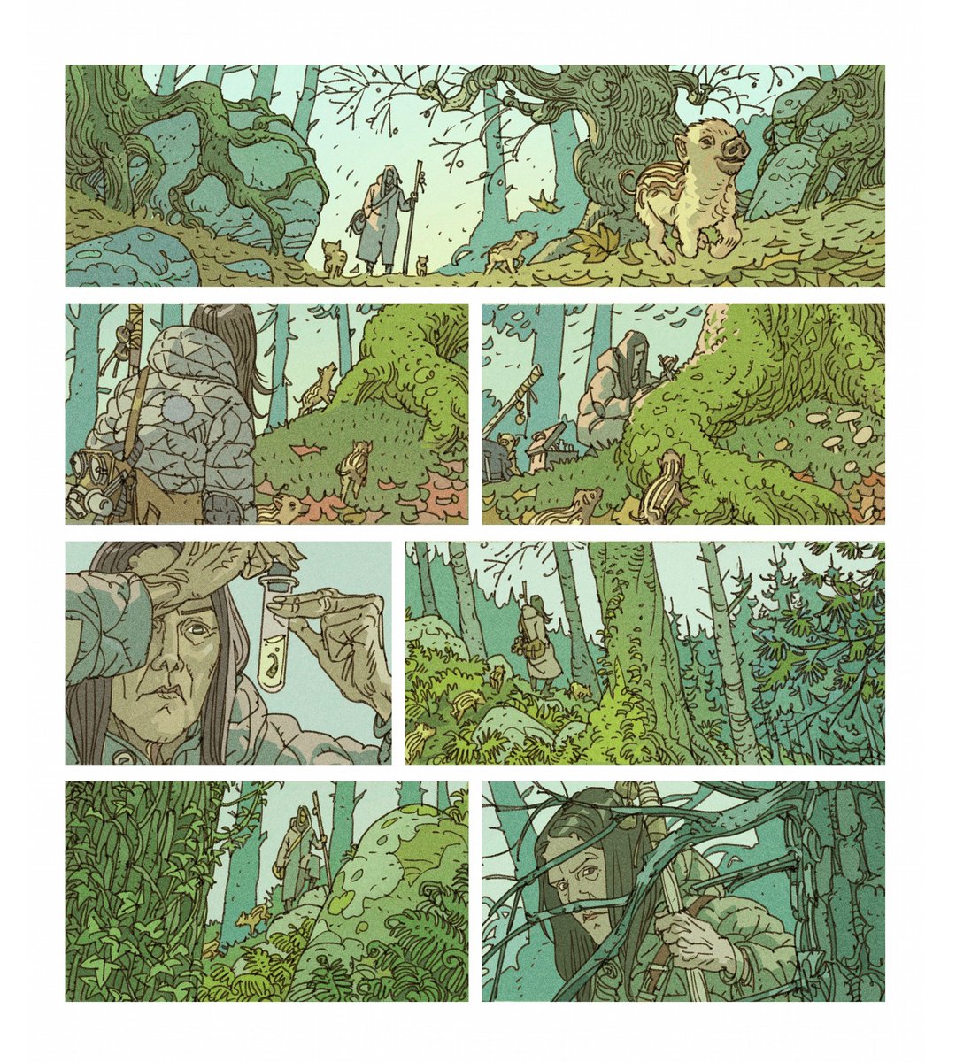 "NeoForest", tome 1, à paraîter en janvier 2023, @editionsdargaud - Fred Duval au scénario, Philippe Scoffoni au dessin et couleur - Les 2 premières pages... 