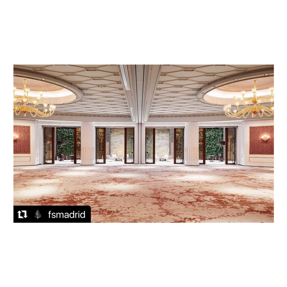 PROINLLER's tweet photo. #Repost #fsmadrid 
512 metros cuadrados repletos de luz natural y elegancia para tus eventos. ¿Te imaginas como sería celebrarlos en nuestro salón Sol con vistas al jardín vertical? 
#FourSeasonsMadrid #FSMadrid 

#proinller #glassfieldprojects #engineering #architecture https://t.co/yOOQo6e2js