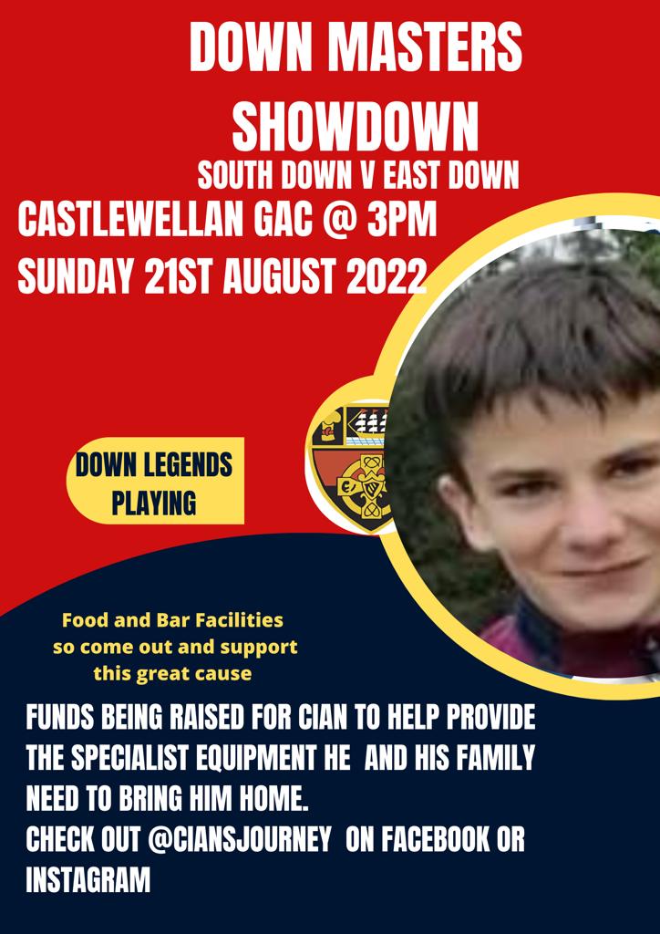 Down Masters GAA (@gaamasters) on Twitter photo Apologies to all for late notice.......but please note the change of date and time!! Game is now at 3pm on Sunday 21st. Same Venue 💚🖤 <a href="/OfficialDownGAA/">Official Down GAA</a> <a href="/CiansJourney/">Cians Journey</a> Apologies to all for late notice.......but please note the change of date and time!! Game is now at 3pm on Sunday 21st. Same Venue 💚🖤 <a href="/OfficialDownGAA/">Official Down GAA</a> <a href="/CiansJourney/">Cians Journey</a>
