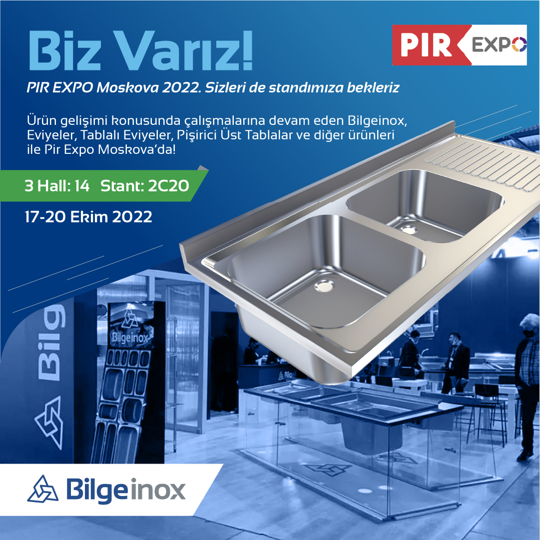 PIR Expo Moskova 2022’de sizleri de aramızda görmekten mutluluk duyarız.
#bilgeinox #profesyonelmutfak #mutfakekipmanları #profesyonelmutfakekipmanları #pirexpomoskow #fuar #paslanmazmutfakmalzemeleri #endüstriyelmutfak #gastronomi #professionalkitchen #kitchenequipments