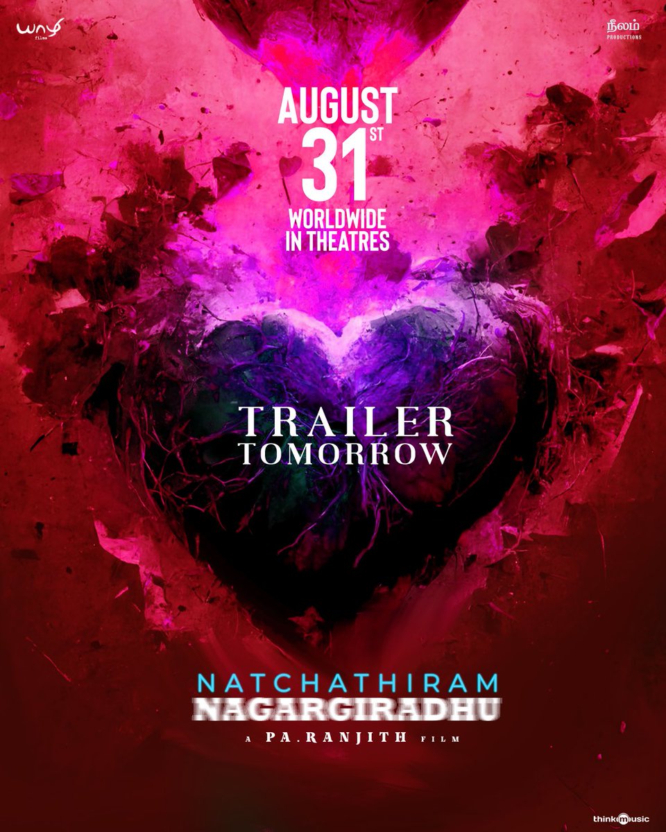 The trailer of #NatchathiramNagargiradhu is releasing tomorrow! Stay Tuned! A @tenmamakesmusic musical @officialneelam @vigsun @Manojjahson @YaazhiFilms_ @thinkmusicindia