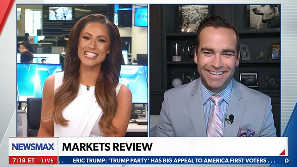 SethDenson's tweet photo. When you go #live in the segment before the great @DanielCohenTV, you'd better bring your energy! Be sure to tune in daily to @newsmax as I cover the #busienss with @Alex_Kraemer3 & the #DapperDanMan covers things on the other side of the globe! #News #newsmax https://t.co/hLBXCbhGWh