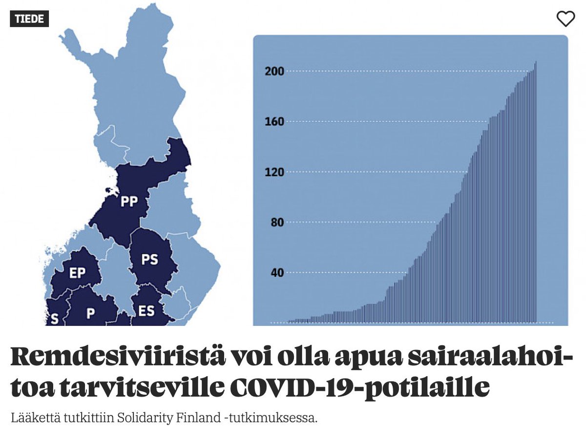🔥🔥 SOLIDARITY Finland -tutkimuksen remdesiviiri tutkimuksen tulokset julkaistu Lääkärilehdessä 🔥🔥

Twitter-"lanka" aiheesta 👇🏻 1/11

Itse <a href="/Laakarilehti/">Lääkärilehti</a>-artikkeli osoitteessa: laakarilehti.fi/tieteessa/alku…

#EBM #COVID #remdesiviiri #SolidarityFinland #SolidarityTrial