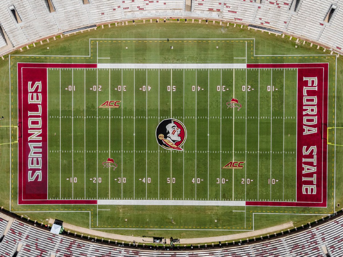 Hightop_Dave's tweet photo. FSU reveals new end-zones before their matchup with Duquesne https://t.co/6GvkVUwLvA